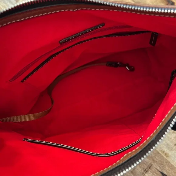 Dooney & Bourke 🦆 Elegant Brown Pebbled  Leather Shoulder Bag EUC - Picture 13 of 15